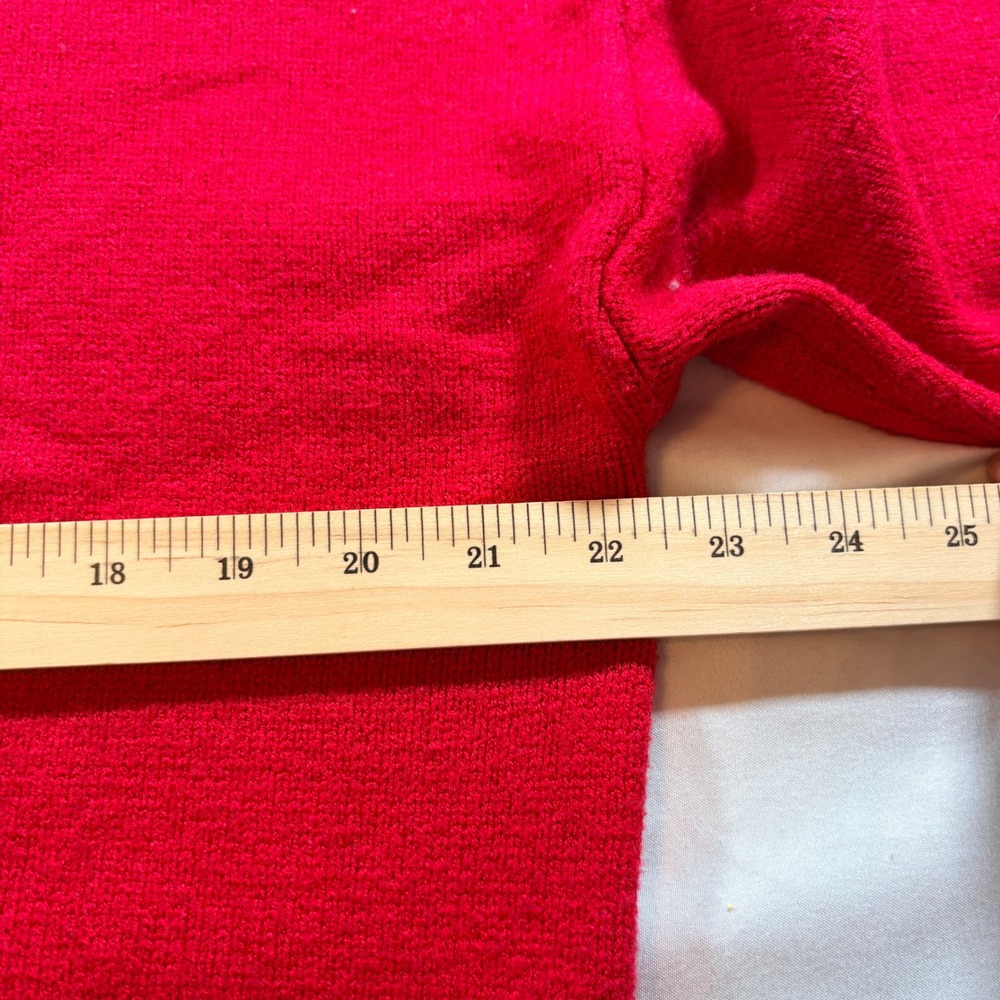 Rae Dunn Merry Sweater Womens XL Red Knit Holiday Pullover Festive Relaxed Fit - Picture 5 of 9